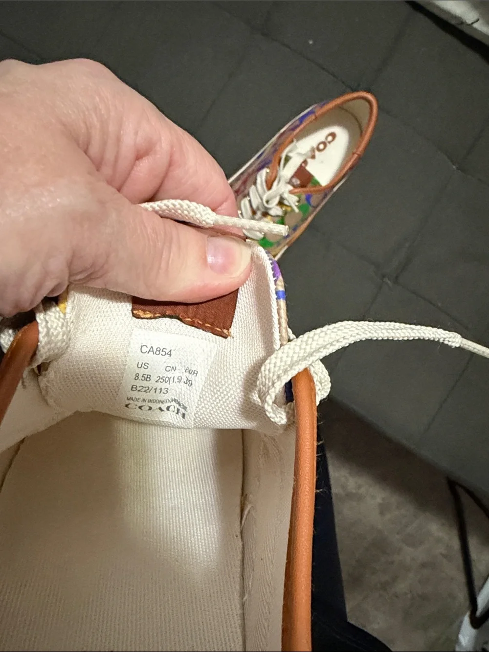 Coach Mens Rainbow Signature C Canvas Sneakers - Multicolor with Tan Trim 8.5